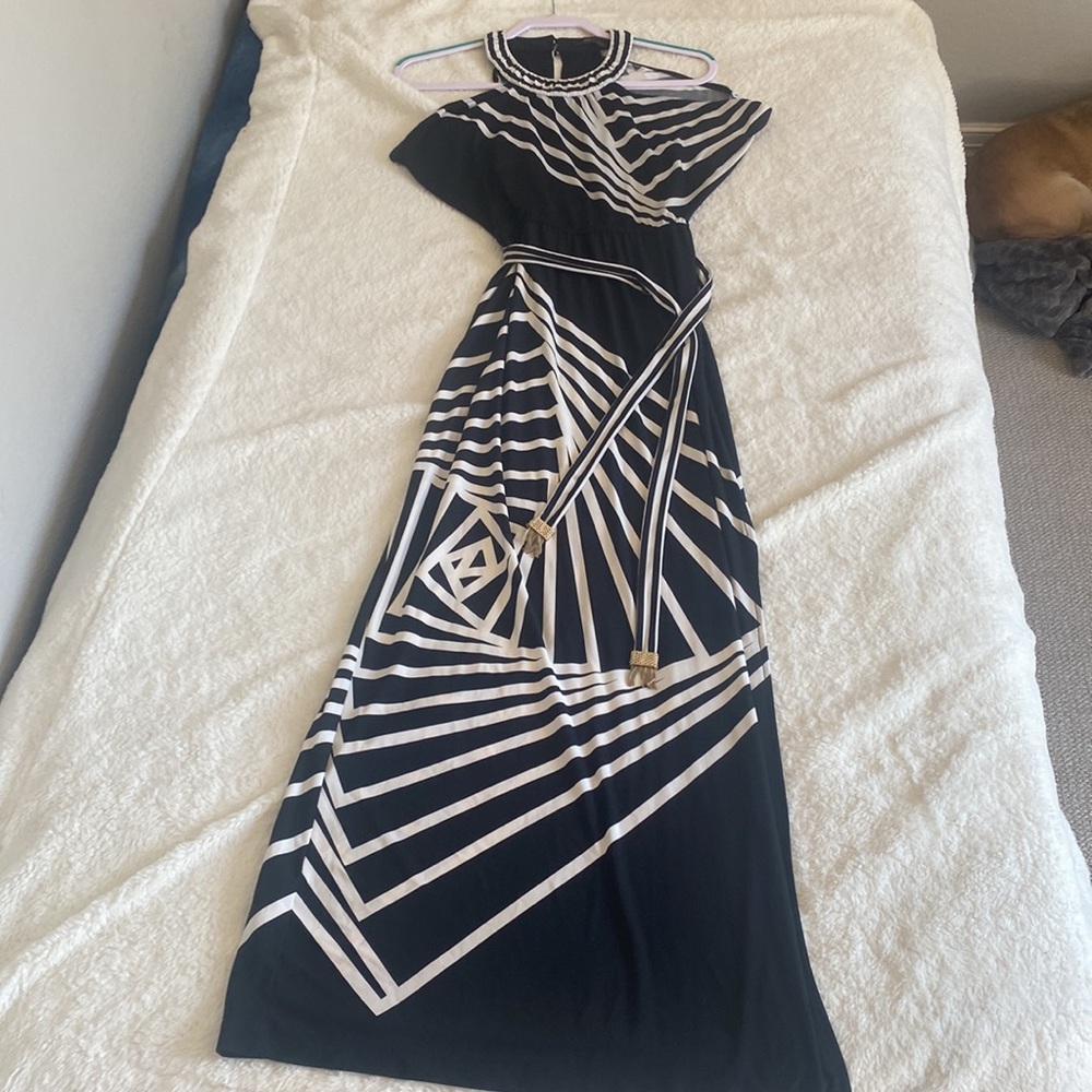 BCBGmaxazria Karsen Side Slit Tie Waist Maxi Dress XS - Picture 2 of 9